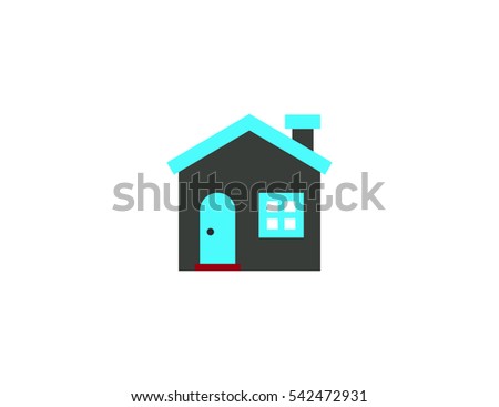 Vector flat christmas house symbol icon