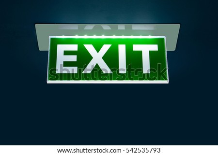 Emergency Exit Signs Green with white lettering