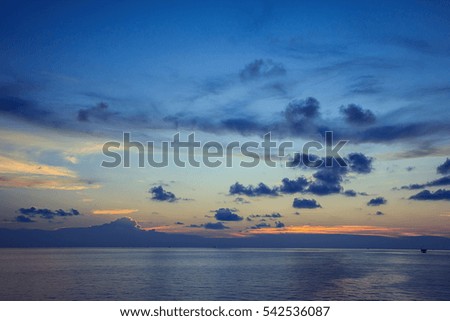 sea on blue sky sunlight background