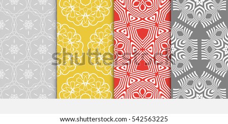 set of modern floral seamless pattern background. Luxury texture for wallpaper, invitation. Vector illustration. color.