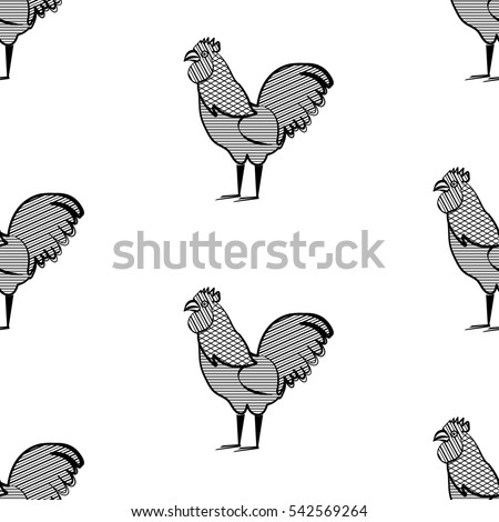 Chicken pattern background. Can be used for wallpaper, pattern fills, textile, web page background, Image for advertising booklets, banners, flyers.
