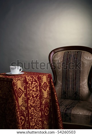 Picture of the white teacup on the table