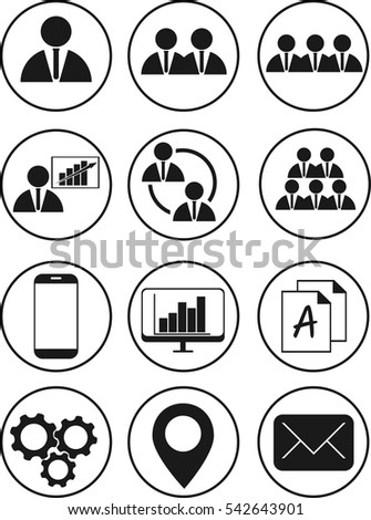Business icons, management and human resources vector illustration