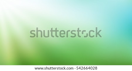 Abstract green blurred gradient background with sunlight. Nature backdrop. Vector illustration. Ecology concept for your graphic design, banner or poster