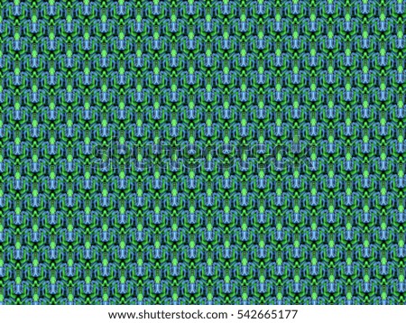 A hand drawing of pattern made of green and blue.