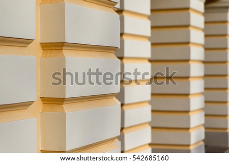 Abstract background of yellow and white architectural pattern