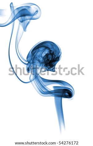 Abstract colored smoke isolated on white background