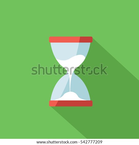 hourglass icon illustration isolated in a green background