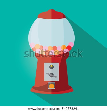  gumball machine illustration isolated in a green background