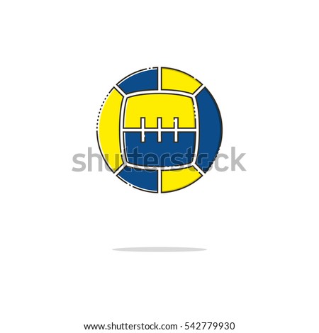 Sport ball color thin line icon.Mbe minimalism style