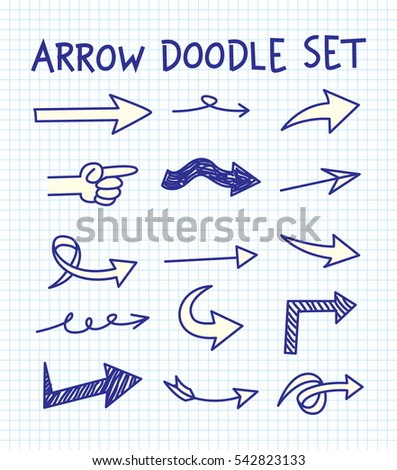 Set of Arrow Doodle Design Element
