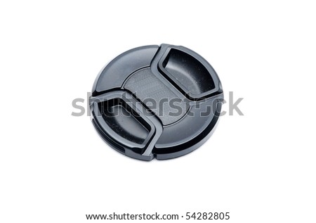 Black lens cup isolated on white background
