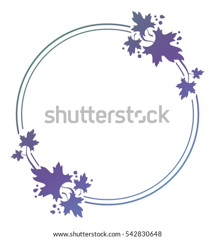 Beautiful round frame with gradient fill. Color silhouette frame for advertisements, wedding and other invitations or greeting cards. Raster clip art.