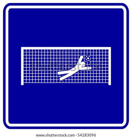 soccer goalkeeper trying to stop a goal symbol