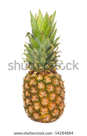 Ripe pineapple isolated on white