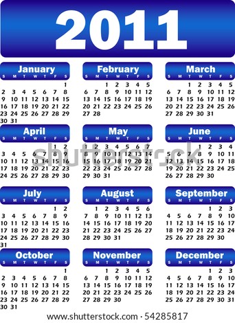calendar for 2011 blue