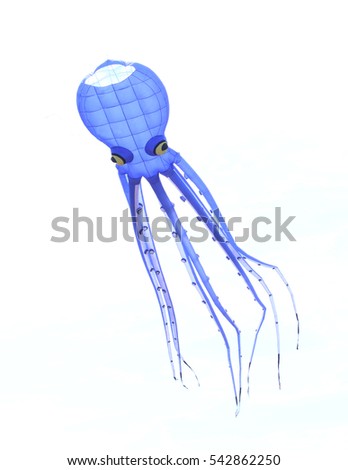 Octopus kite on white background