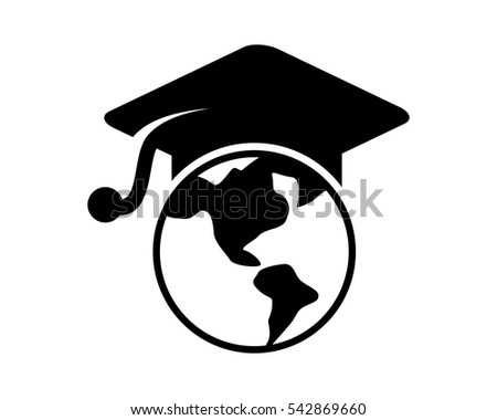 graduation earth academy scholar graduate university success image vector icon logo