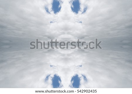 Abstract ornamental cloudy sky, background pattern with fancy kaleidoscope effect texture. Image with symmetry filter, design for fantasy imagination for creative meditation and religious concept