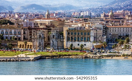 Palermo, Sicily, Italy. Seafront view Royalty-Free Stock Photo #542905315
