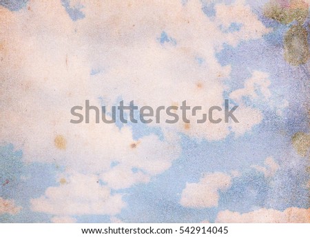 Retro Blue sky with clouds. The sky with clouds for background. Nature background
