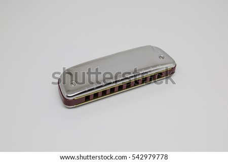 Closeup of harmonica mouthorgan