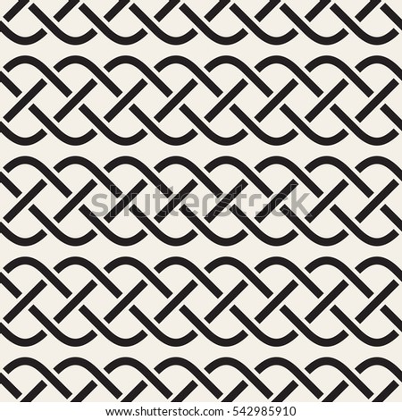 Interlaced Lines Celtic Ethnic Ornament. Abstract Geometric Background Design. Vector Seamless Black and White Pattern