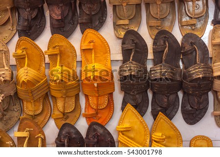 Traditional footwear from Kolhapur, India