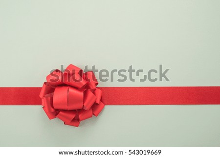 Decorative red ribbon and bow 