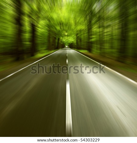  	Road in motion blur