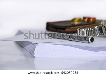 Abstract photo of documents. Isolated on white background.