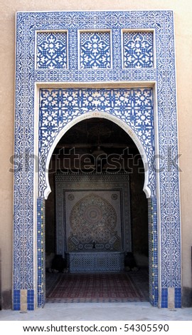 moroccan tile mosaic on a door