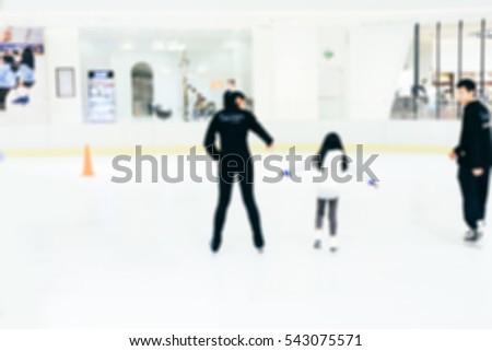 Abstract blur ice-skating people for background