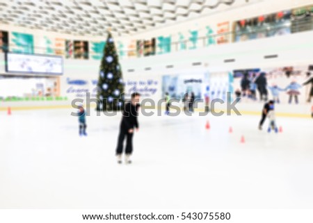 Abstract blur ice-skating people for background