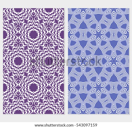 Modern floral pattern set. Vector illustration. Purple color