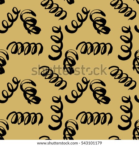 Vector seamless pattern. Abstract background with brush strokes. Hand drawn texture.