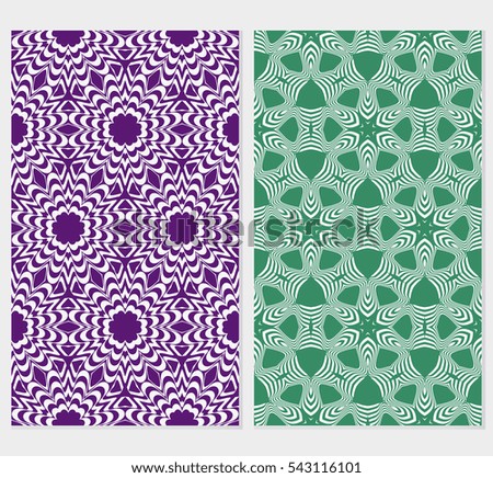 set of decorative floral and leave pattern. Vector seamless. For interior design, invitation, wallpaper.