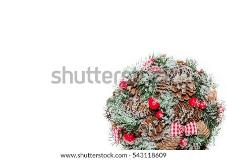 Harvesting, layout, background under the Christmas holiday, beautiful Christmas decoration