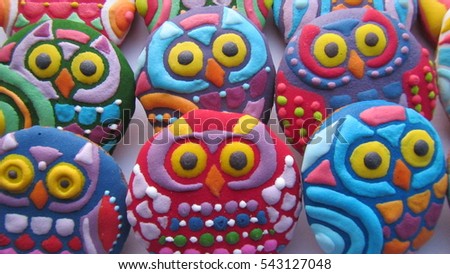 Funny face , owl balls,  cookie toys