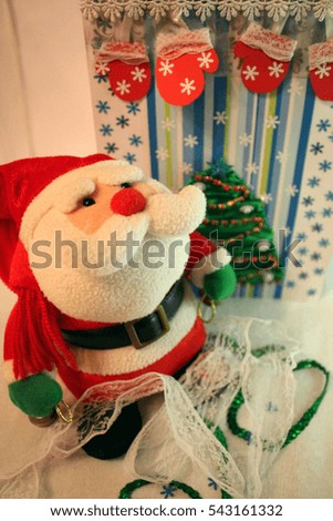 Toy Santa Claus with Christmas Cards
