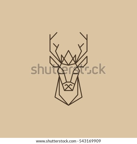 Sign, symbol, deer head.
