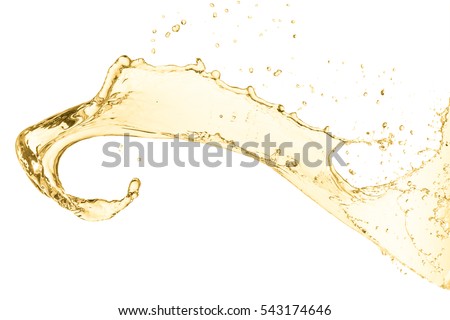 splash of white wine, isolated on white background Royalty-Free Stock Photo #543174646