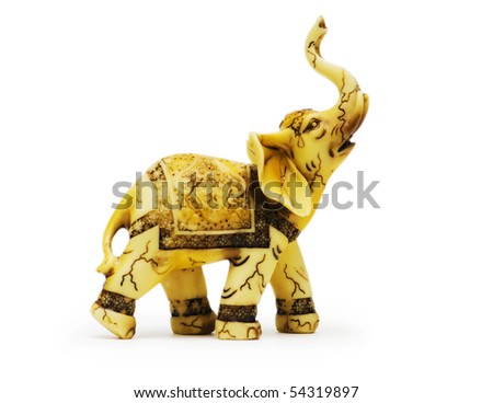 Elephant toy isolated on the white background