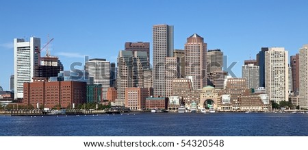 Boston Skyline seen from Boston Harbor