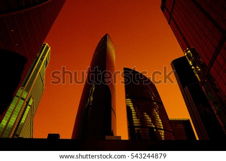 skyscrapers city business background