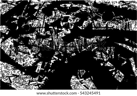 Background black and white abstract texture vector with  dark spots, nets and lines, drawing
