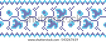 Embroidered cross ornametr national pattern