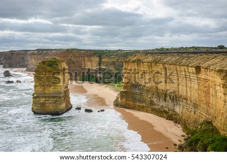 Natural view of the Twelve Apostles on the Great Ocean Road, Australia