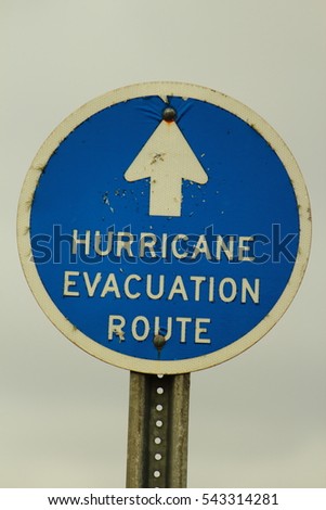 HURRICANE EVACUATION ROUTE SIGN

