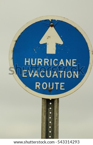 HURRICANE EVACUATION ROUTE SIGN

